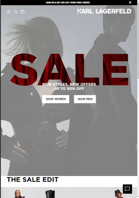 Karl Lagerfeld sale advertisement...