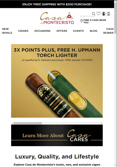 Casa de Montecristo website advertisement for promotion...